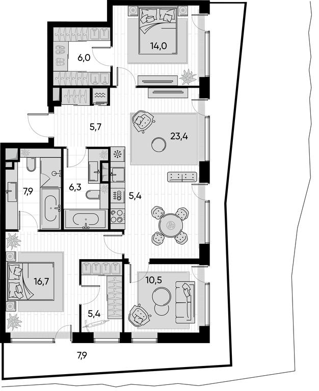 3-BD Apartment Sale, 109.1 sq. m. at Pride, Polkovaya Street, 1с27, Moscow, Russia #1 3-BD Apartment Sale, 109.1 sq. m. at Pride, Polkovaya Street, 1с27, Moscow, Russia #1