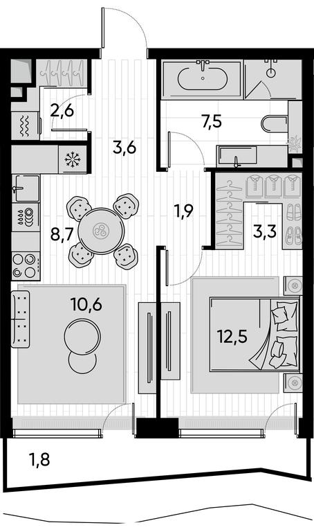 1-BD Apartment Sale, 52.5 sq. m. at Pride, Polkovaya Street, 1с27, Moscow, Russia #1 1-BD Apartment Sale, 52.5 sq. m. at Pride, Polkovaya Street, 1с27, Moscow, Russia #1