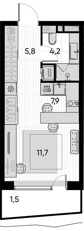 Apartment Sale, 31.1 sq. m. at Pride, Polkovaya Street, 1с27, Moscow, Russia #1 Apartment Sale, 31.1 sq. m. at Pride, Polkovaya Street, 1с27, Moscow, Russia #1