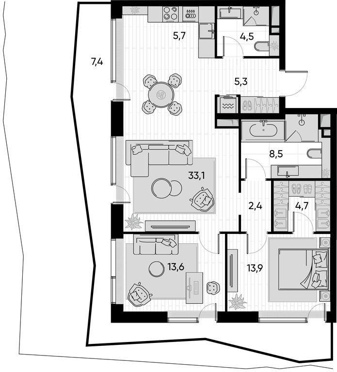 2-BD Apartment Sale, 99.2平方米 at Pride, Polkovaya Street, 1с27, Moscow, Russia #1 2-BD Apartment Sale, 99.2平方米 at Pride, Polkovaya Street, 1с27, Moscow, Russia #1