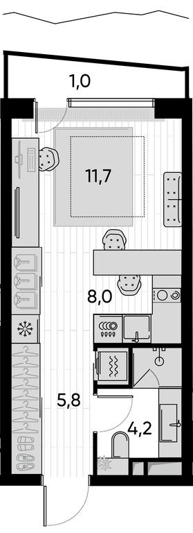 Apartment Sale, 30.7 sq. m. at Pride, Polkovaya Street, 1с27, Moscow, Russia #1 Apartment Sale, 30.7 sq. m. at Pride, Polkovaya Street, 1с27, Moscow, Russia #1