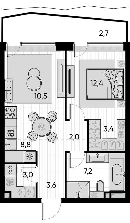 1-BD Apartment Sale, 53.6平方米 at Pride, Polkovaya Street, 1с27, Moscow, Russia #1 1-BD Apartment Sale, 53.6平方米 at Pride, Polkovaya Street, 1с27, Moscow, Russia #1