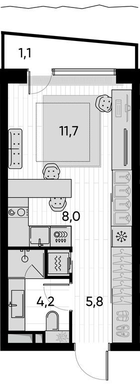 Apartment Sale, 30.9 sq. m. at Pride, Polkovaya Street, 1с27, Moscow, Russia #1 Apartment Sale, 30.9 sq. m. at Pride, Polkovaya Street, 1с27, Moscow, Russia #1