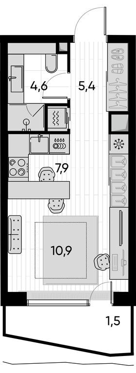 Apartment Sale, 31.1 sq. m. at Pride, Polkovaya Street, 1с27, Moscow, Russia #1 Apartment Sale, 31.1 sq. m. at Pride, Polkovaya Street, 1с27, Moscow, Russia #1