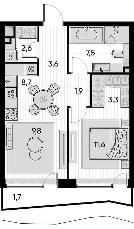 1-BD Apartment Sale, 50.7 sq. m. at Pride, Polkovaya Street, 1с27, Moscow, Russia #1 1-BD Apartment Sale, 50.7 sq. m. at Pride, Polkovaya Street, 1с27, Moscow, Russia #1
