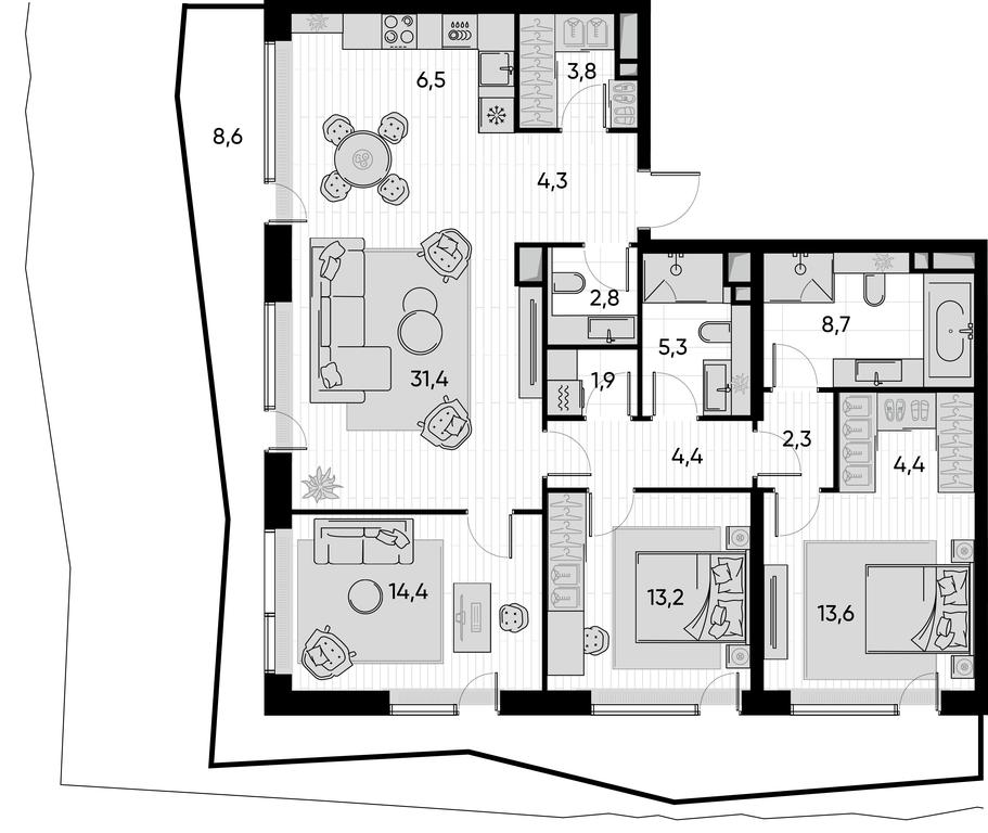 3-BD Apartment Sale, 130.8 sq. m. at Pride, Polkovaya Street, 1с27, Moscow, Russia #1 3-BD Apartment Sale, 130.8 sq. m. at Pride, Polkovaya Street, 1с27, Moscow, Russia #1