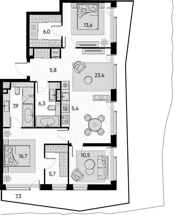 3-BD Apartment Sale, 108.8 sq. m. at Pride, Polkovaya Street, 1с27, Moscow, Russia #1 3-BD Apartment Sale, 108.8 sq. m. at Pride, Polkovaya Street, 1с27, Moscow, Russia #1