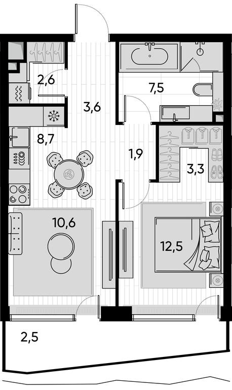 1-BD Apartment Sale, 53.2 sq. m. at Pride, Polkovaya Street, 1с27, Moscow, Russia #1 1-BD Apartment Sale, 53.2 sq. m. at Pride, Polkovaya Street, 1с27, Moscow, Russia #1