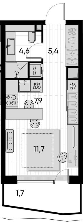 Apartment Sale, 31.2 sq. m. at Pride, Polkovaya Street, 1с27, Moscow, Russia #1