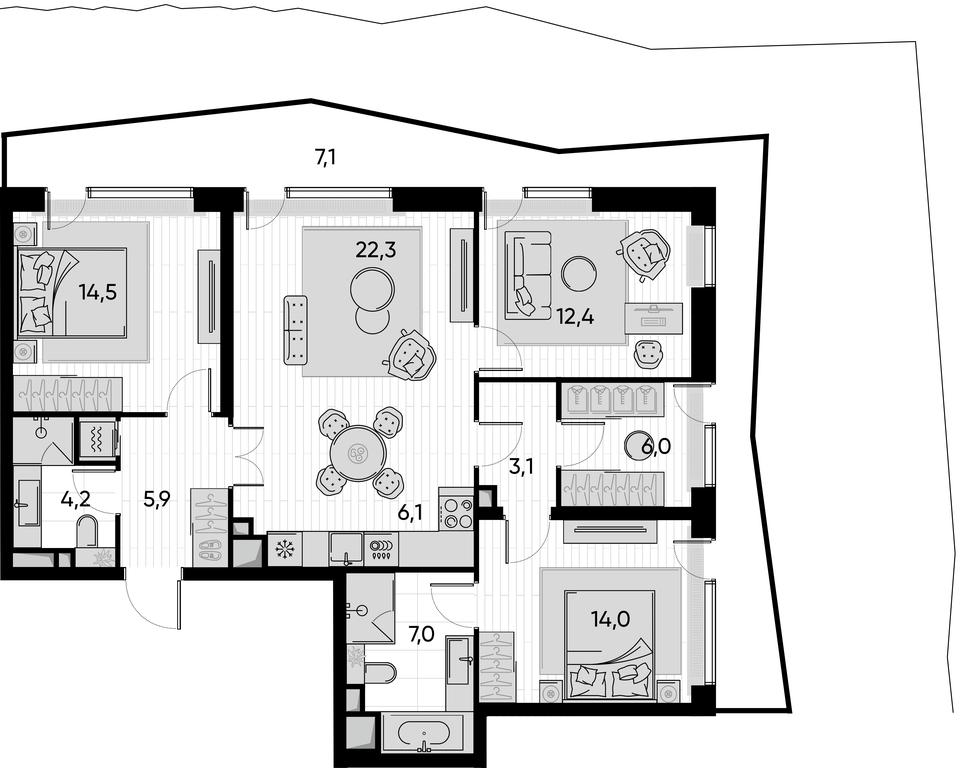 3-BD Apartment Sale, 102.8 sq. m. at Pride, Polkovaya Street, 1с27, Moscow, Russia #1 3-BD Apartment Sale, 102.8 sq. m. at Pride, Polkovaya Street, 1с27, Moscow, Russia #1