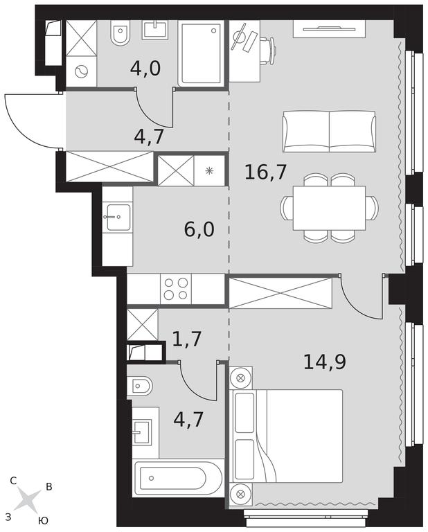 2-BD Apartment Sale, 52.7 sq. m. at Sydney City, Shenogina Street, 2, Moscow, Russia #1 2-BD Apartment Sale, 52.7 sq. m. at Sydney City, Shenogina Street, 2, Moscow, Russia #1