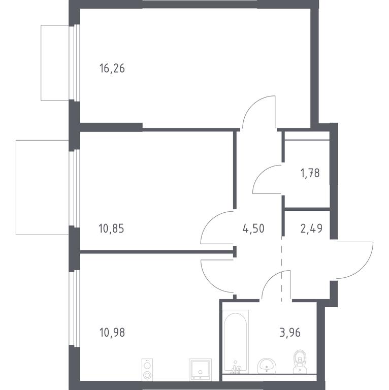 1-BD Apartment Sale, 50.82 sq. m. at Prigorod Lesnoe, Molodyozhny bulvar, 6, derevnya Misaylovo, Leninskiy City District, Moscow Region, Russia #1