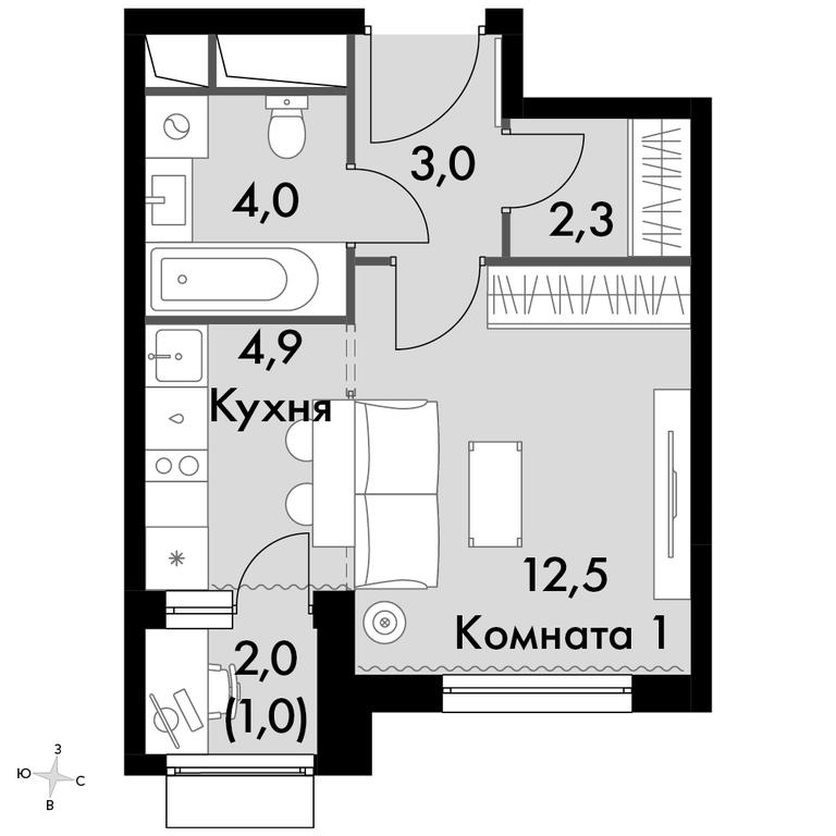 Apartment Sale, 27.7平方米 at Rimskiy, Rimskiy proyezd, 1, Settlement of Razvilka, Leninskiy City District, Moscow Region, Russia #1 Apartment Sale, 27.7平方米 at Rimskiy, Rimskiy proyezd, 1, Settlement of Razvilka, Leninskiy City District, Moscow Region, Russia #1
