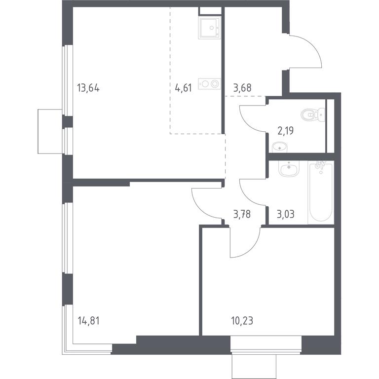 1-BD Apartment Sale, 55.97平方米 at Gorki Park, Shkolnaya ulitsa, 2, derevnya Korobovo, Leninskiy City District, Moscow Region, Russia #1 1-BD Apartment Sale, 55.97平方米 at Gorki Park, Shkolnaya ulitsa, 2, derevnya Korobovo, Leninskiy City District, Moscow Region, Russia #1