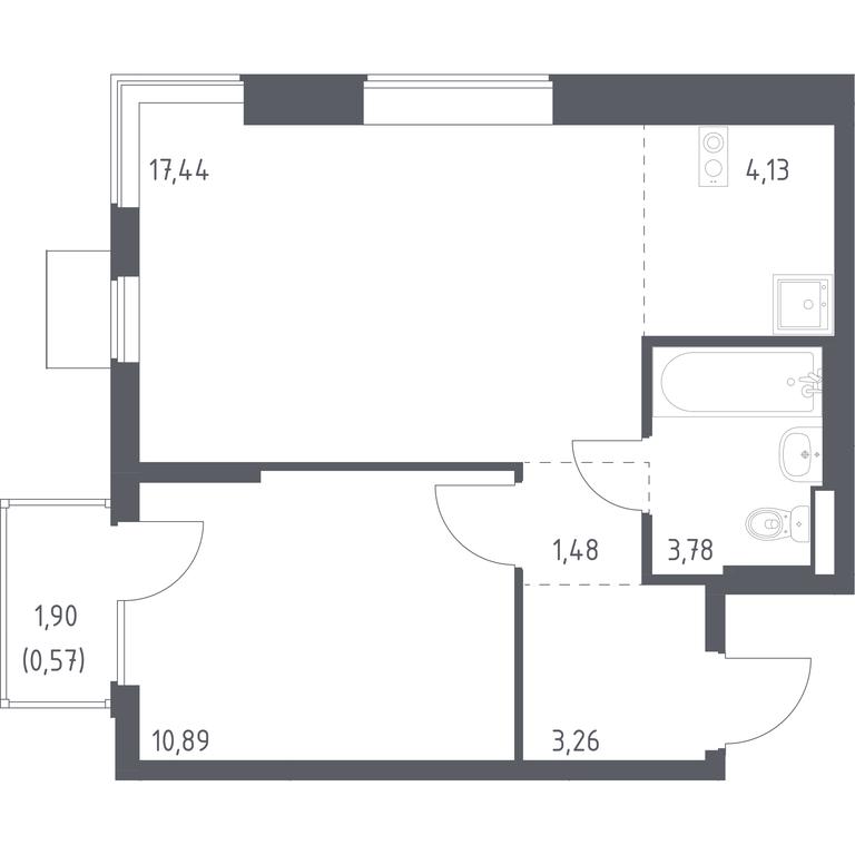 Apartment Sale, 41.55 sq. m. at Gorki Park, Shkolnaya ulitsa, 2, derevnya Korobovo, Leninskiy City District, Moscow Region, Russia #1 Apartment Sale, 41.55 sq. m. at Gorki Park, Shkolnaya ulitsa, 2, derevnya Korobovo, Leninskiy City District, Moscow Region, Russia #1