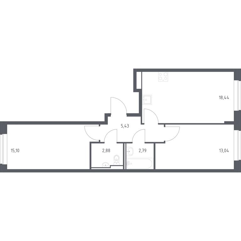 1-BD Apartment Sale, 57.68平方米 at Molzhaninovo, Leningradskoye Highway, 229, Moscow, Russia #1 1-BD Apartment Sale, 57.68平方米 at Molzhaninovo, Leningradskoye Highway, 229, Moscow, Russia #1