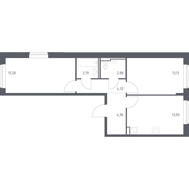 1-BD Apartment Sale, 57.57 sq. m. at Molzhaninovo, Leningradskoye Highway, 229, Moscow, Russia #1 1-BD Apartment Sale, 57.57 sq. m. at Molzhaninovo, Leningradskoye Highway, 229, Moscow, Russia #1