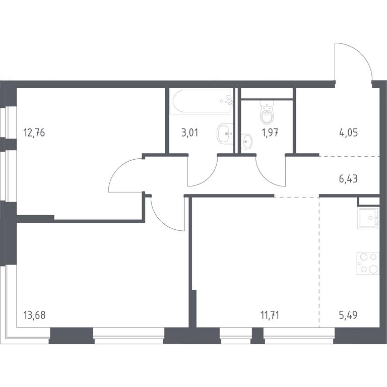 1-BD Apartment Sale, 59.1 sq. m. at Molzhaninovo, Leningradskoye Highway, 229, Moscow, Russia #1