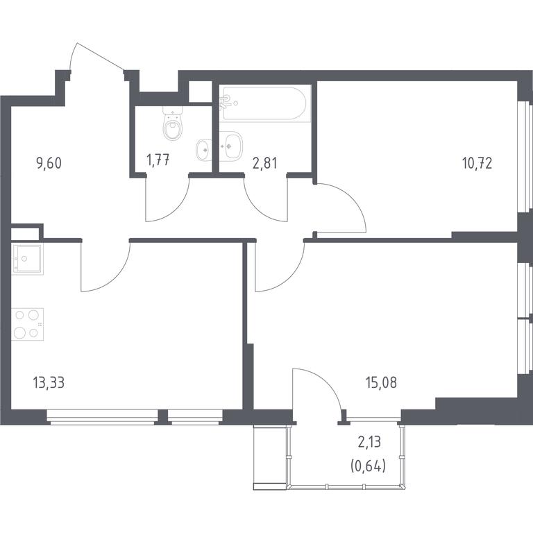 1-BD Apartment Sale, 53.95平方米 at Ostafevo, Ostafyevskoe Highway, 12к1, Ryazanovskoe Settlement, Moscow, Russia #1 1-BD Apartment Sale, 53.95平方米 at Ostafevo, Ostafyevskoe Highway, 12к1, Ryazanovskoe Settlement, Moscow, Russia #1