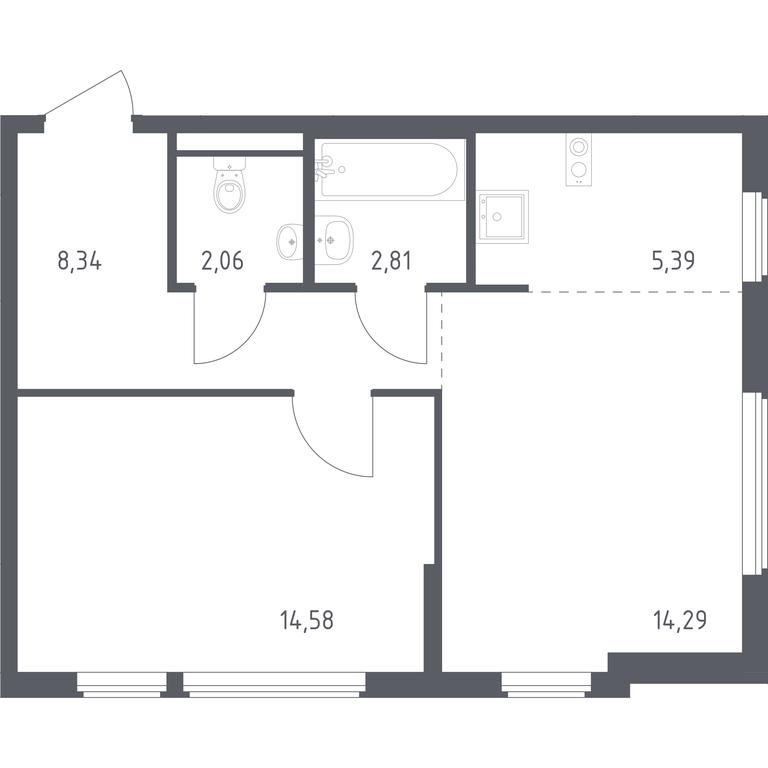 Apartment Sale, 47.47 sq. m. at Ostafevo, Ostafyevskoe Highway, 12к1, Ryazanovskoe Settlement, Moscow, Russia #1