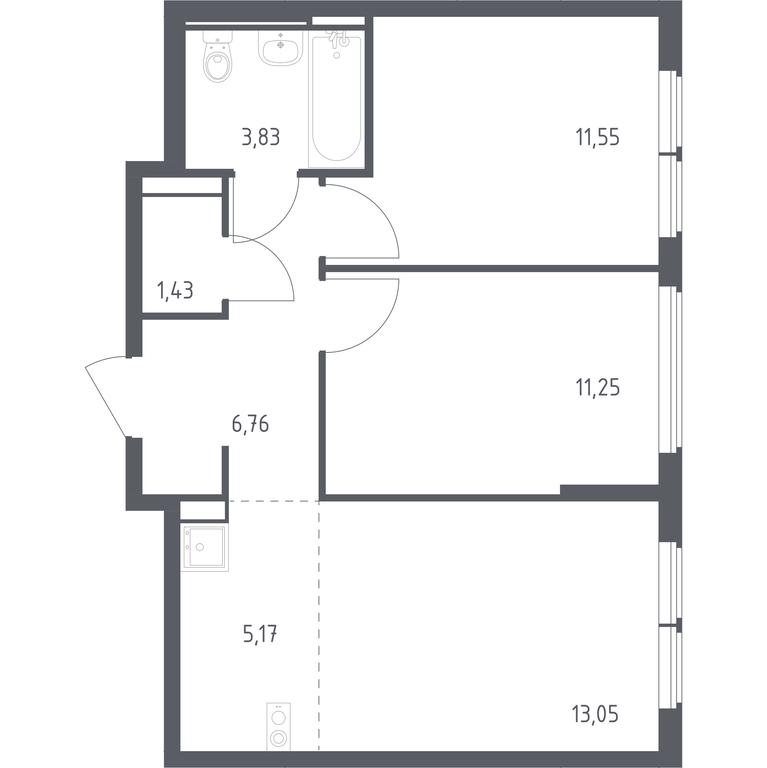 1-BD Apartment Sale, 53.04 sq. m. at Ostafevo, Ostafyevskoe Highway, 12к1, Ryazanovskoe Settlement, Moscow, Russia #1