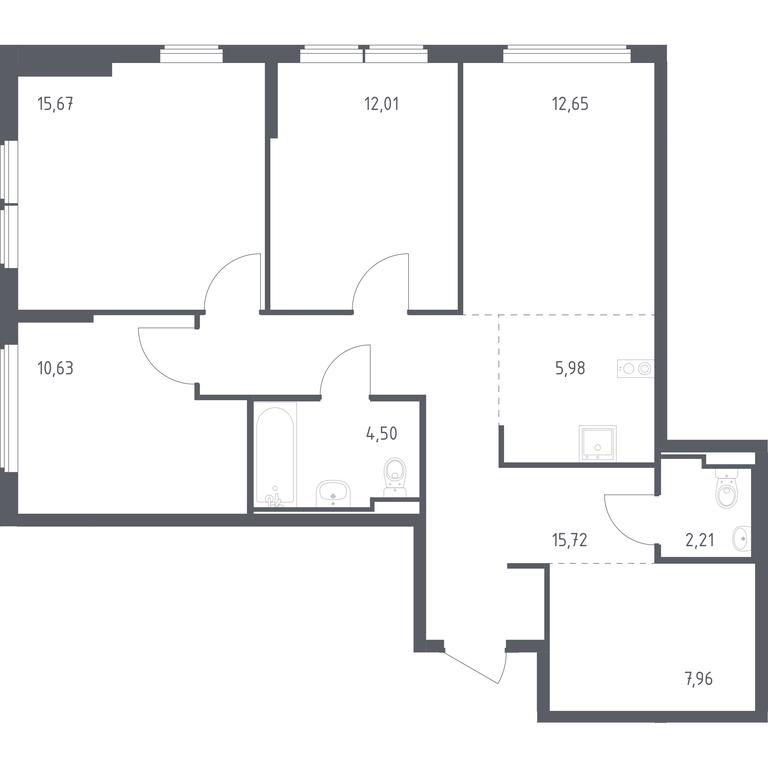 2-BD Apartment Sale, 87.33平方米 at Ostafevo, Ostafyevskoe Highway, 12к1, Ryazanovskoe Settlement, Moscow, Russia #1 2-BD Apartment Sale, 87.33平方米 at Ostafevo, Ostafyevskoe Highway, 12к1, Ryazanovskoe Settlement, Moscow, Russia #1