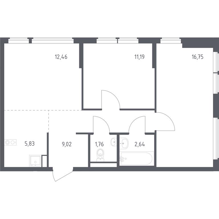 1-BD Apartment Sale, 59.65 sq. m. at Ostafevo, Ostafyevskoe Highway, 12к1, Ryazanovskoe Settlement, Moscow, Russia #1 1-BD Apartment Sale, 59.65 sq. m. at Ostafevo, Ostafyevskoe Highway, 12к1, Ryazanovskoe Settlement, Moscow, Russia #1