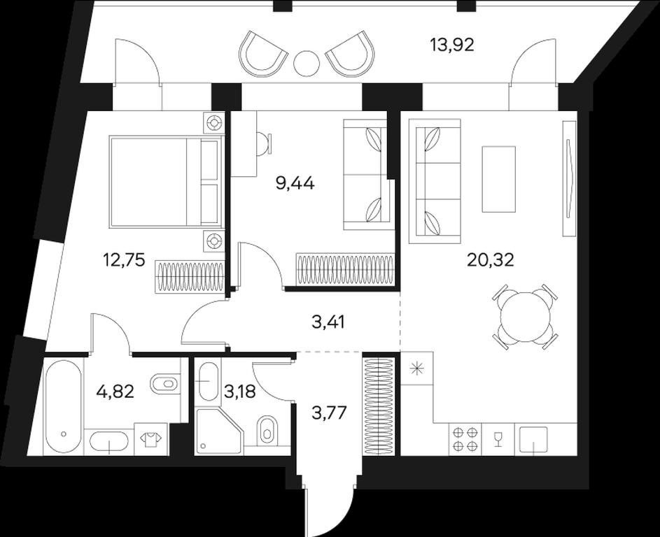 2-BD Apartment Sale, 63.6平方米 at Forst, Avtozavodskaya Street, 24, Moscow, Russia #2 2-BD Apartment Sale, 63.6平方米 at Forst, Avtozavodskaya Street, 24, Moscow, Russia #2