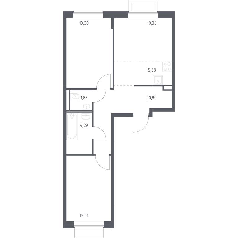 1-BD Apartment Sale, 58.12 sq. m. at Kvartal Domashnij, Donetskaya Street, 30с11, Moscow, Russia #1 1-BD Apartment Sale, 58.12 sq. m. at Kvartal Domashnij, Donetskaya Street, 30с11, Moscow, Russia #1