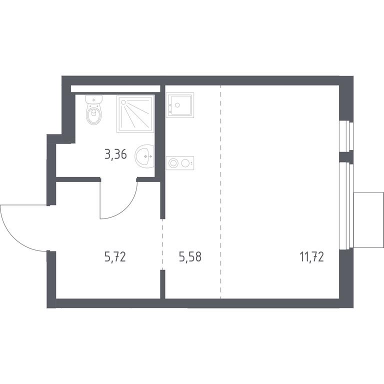 Apartment Sale, 26.38 sq. m. at Gorki Park, Shkolnaya ulitsa, 2, derevnya Korobovo, Leninskiy City District, Moscow Region, Russia #1