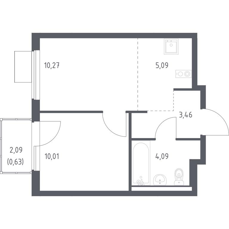 Apartment Sale, 33.55 sq. m. at Gorki Park, Shkolnaya ulitsa, 2, derevnya Korobovo, Leninskiy City District, Moscow Region, Russia #1 Apartment Sale, 33.55 sq. m. at Gorki Park, Shkolnaya ulitsa, 2, derevnya Korobovo, Leninskiy City District, Moscow Region, Russia #1