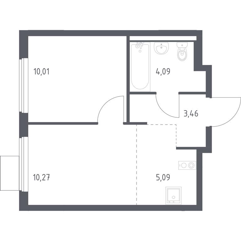 Apartment Sale, 32.92 sq. m. at Gorki Park, Shkolnaya ulitsa, 2, derevnya Korobovo, Leninskiy City District, Moscow Region, Russia #1
