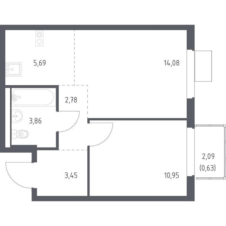 Apartment Sale, 41.44平方米 at Gorki Park, Shkolnaya ulitsa, 2, derevnya Korobovo, Leninskiy City District, Moscow Region, Russia #1 Apartment Sale, 41.44平方米 at Gorki Park, Shkolnaya ulitsa, 2, derevnya Korobovo, Leninskiy City District, Moscow Region, Russia #1