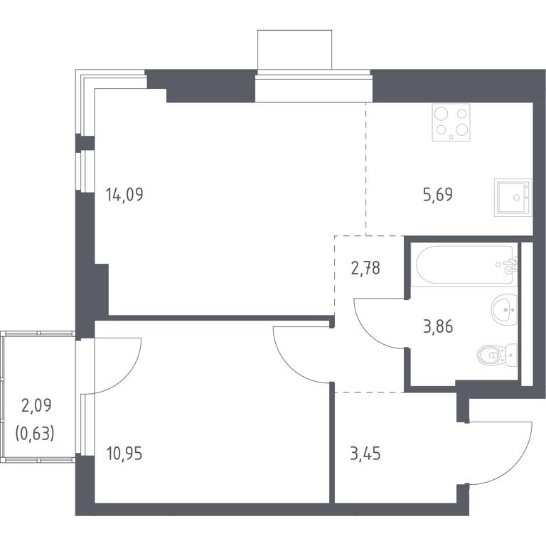 Apartment Sale, 41.45 sq. m. at Gorki Park, Shkolnaya ulitsa, 2, derevnya Korobovo, Leninskiy City District, Moscow Region, Russia #1 Apartment Sale, 41.45 sq. m. at Gorki Park, Shkolnaya ulitsa, 2, derevnya Korobovo, Leninskiy City District, Moscow Region, Russia #1