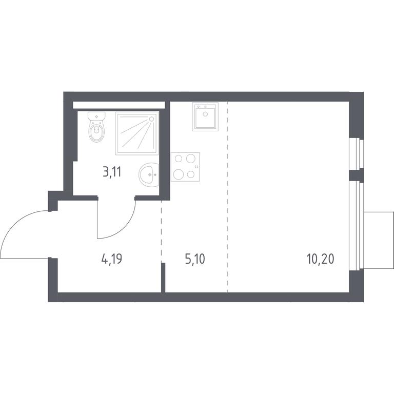 Apartment Sale, 22.6 sq. m. at Gorki Park, Shkolnaya ulitsa, 2, derevnya Korobovo, Leninskiy City District, Moscow Region, Russia #1