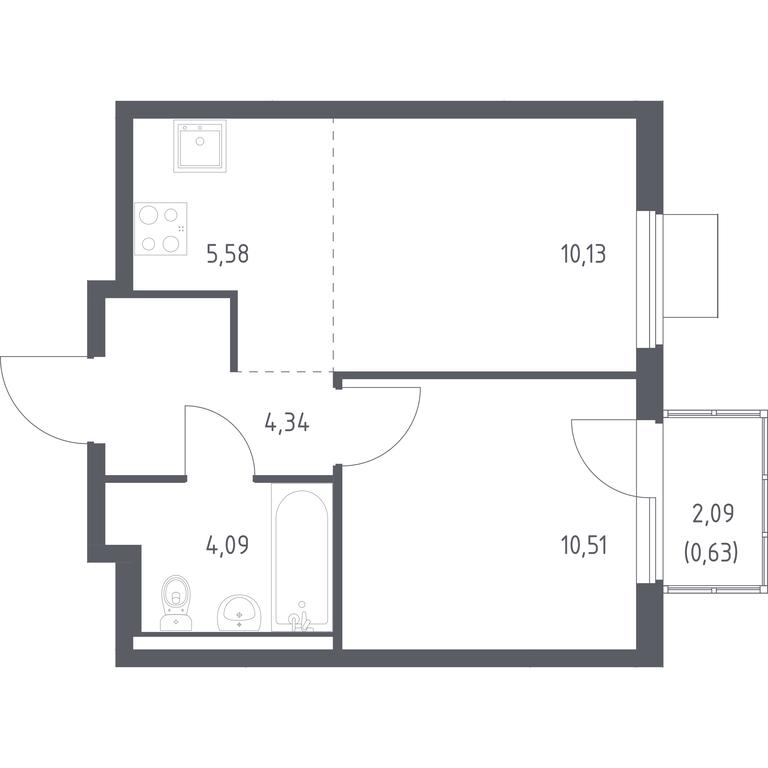 Apartment Sale, 35.28 sq. m. at Gorki Park, Shkolnaya ulitsa, 2, derevnya Korobovo, Leninskiy City District, Moscow Region, Russia #1 Apartment Sale, 35.28 sq. m. at Gorki Park, Shkolnaya ulitsa, 2, derevnya Korobovo, Leninskiy City District, Moscow Region, Russia #1