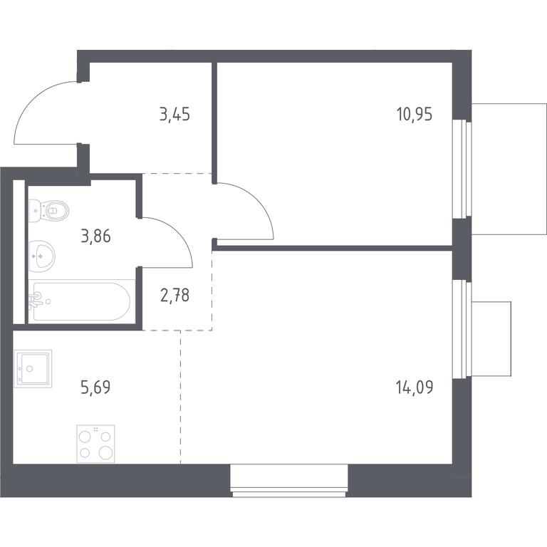 Apartment Sale, 40.82 sq. m. at Gorki Park, Shkolnaya ulitsa, 2, derevnya Korobovo, Leninskiy City District, Moscow Region, Russia #1 Apartment Sale, 40.82 sq. m. at Gorki Park, Shkolnaya ulitsa, 2, derevnya Korobovo, Leninskiy City District, Moscow Region, Russia #1