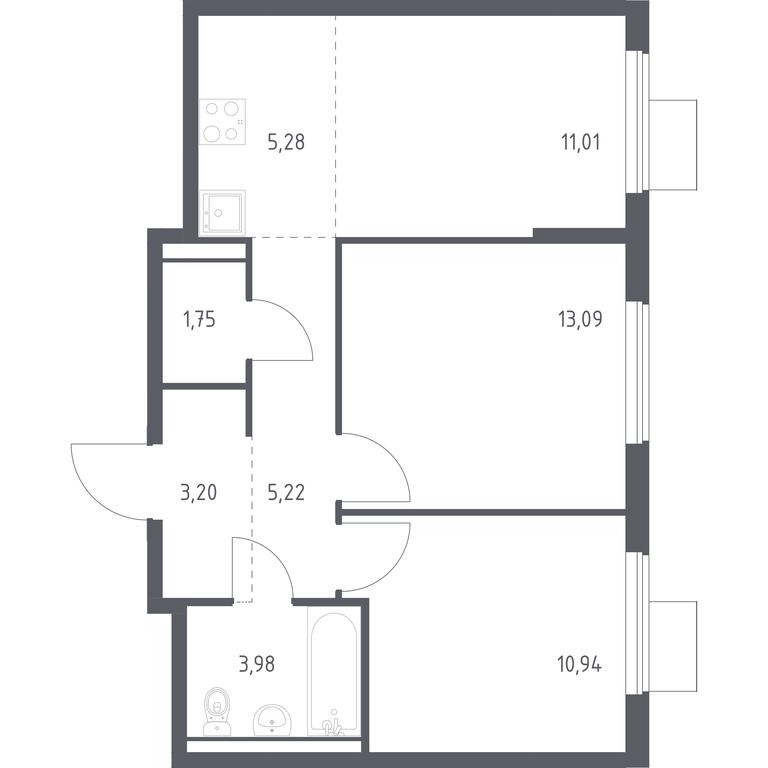 1-BD Apartment Sale, 54.47 sq. m. at Gorki Park, Shkolnaya ulitsa, 2, derevnya Korobovo, Leninskiy City District, Moscow Region, Russia #1 1-BD Apartment Sale, 54.47 sq. m. at Gorki Park, Shkolnaya ulitsa, 2, derevnya Korobovo, Leninskiy City District, Moscow Region, Russia #1
