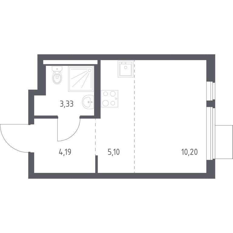 Apartment Sale, 22.82 sq. m. at Gorki Park, Shkolnaya ulitsa, 2, derevnya Korobovo, Leninskiy City District, Moscow Region, Russia #1
