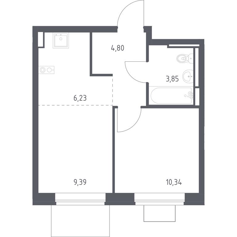Apartment Sale, 34.61 sq. m. at Bogdanovskiy Les, derevnya Bogdanikha, Leninskiy City District, Moscow Region, Russia #1 Apartment Sale, 34.61 sq. m. at Bogdanovskiy Les, derevnya Bogdanikha, Leninskiy City District, Moscow Region, Russia #1