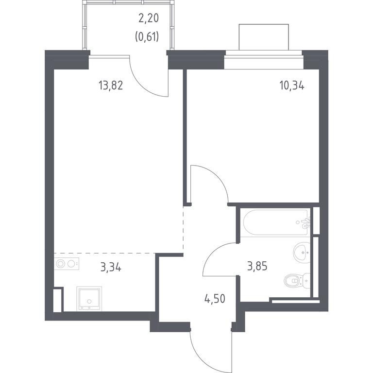 Apartment Sale, 36.46平方米 at Bogdanovskiy Les, derevnya Bogdanikha, Leninskiy City District, Moscow Region, Russia #1 Apartment Sale, 36.46平方米 at Bogdanovskiy Les, derevnya Bogdanikha, Leninskiy City District, Moscow Region, Russia #1