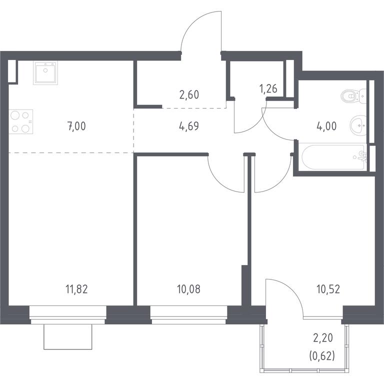 1-BD Apartment Sale, 52.59 sq. m. at Bogdanovskiy Les, derevnya Bogdanikha, Leninskiy City District, Moscow Region, Russia #1 1-BD Apartment Sale, 52.59 sq. m. at Bogdanovskiy Les, derevnya Bogdanikha, Leninskiy City District, Moscow Region, Russia #1
