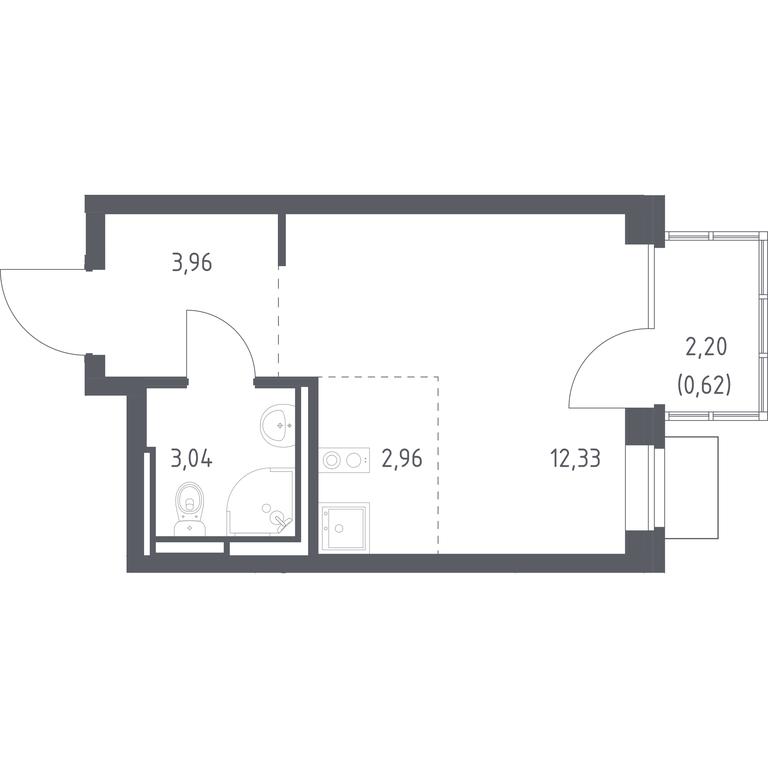 Apartment Sale, 22.91 sq. m. at Bogdanovskiy Les, derevnya Bogdanikha, Leninskiy City District, Moscow Region, Russia #1