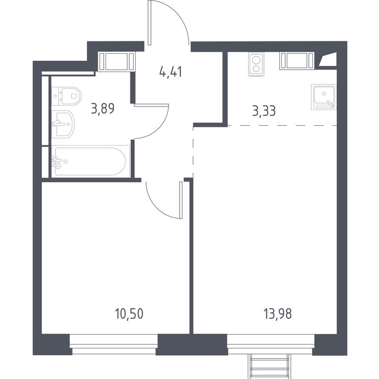 Apartment Sale, 35.7 sq. m. at Pribrezhnyi Park, Pribrezhniy Park Residential Complex, Village of Yam, Domodedovo City District, Moscow Region, Russia #1