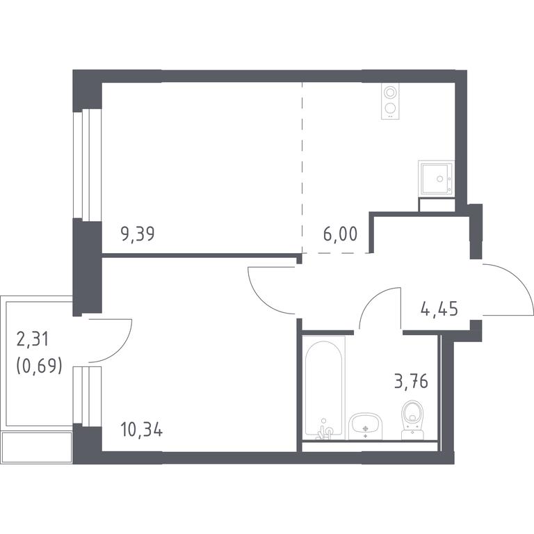 Apartment Sale, 34.63 sq. m. at Kvartal Marino, kvartal № 175, 1с1, Filimonkovskoye Municipal Formation, Moscow, Russia #1