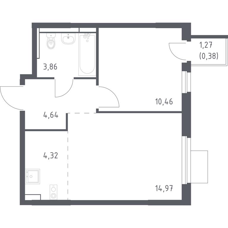 Apartment Sale, 38.63 sq. m. at Mytishchi Park, Silikatnaya ulitsa, 41к3, Mytischi, Moscow Region, Russia #1 Apartment Sale, 38.63 sq. m. at Mytishchi Park, Silikatnaya ulitsa, 41к3, Mytischi, Moscow Region, Russia #1