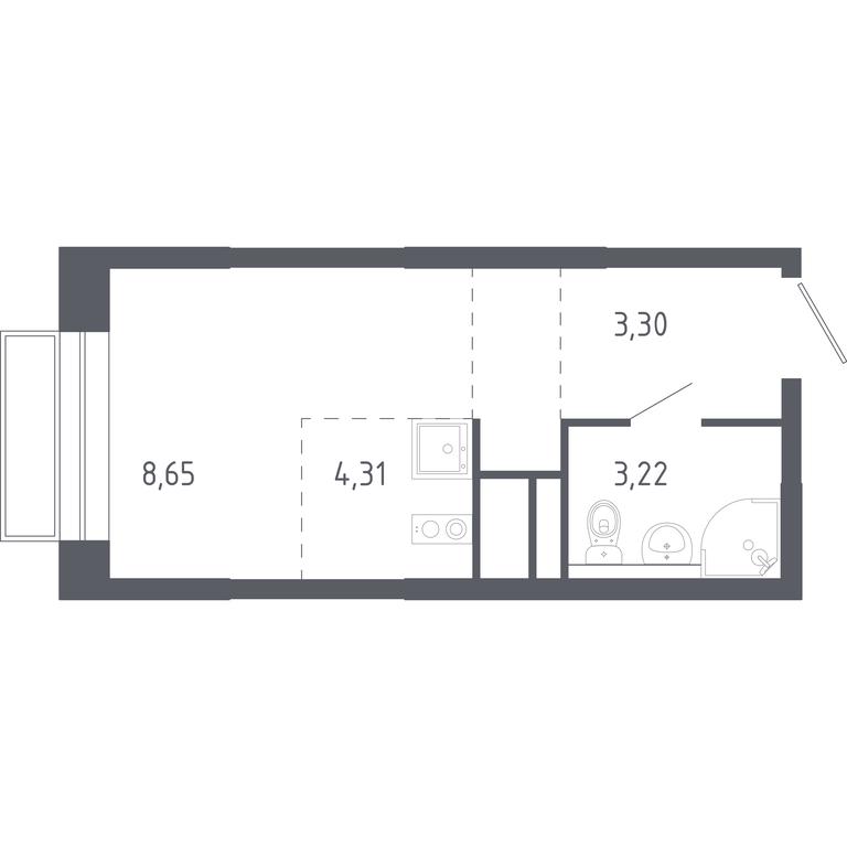 Apartment Sale, 19.48 sq. m. at Novograd Pavlino, Kosinskoye shosse, 2, Novoye Pavlino Microdistrict, Balashikha, Moscow Region, Russia #1