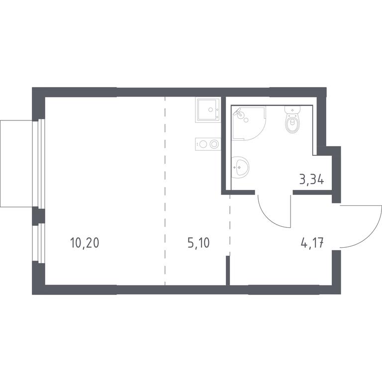 Apartment Sale, 22.81 sq. m. at Prigorod Lesnoe, Molodyozhny bulvar, 6, derevnya Misaylovo, Leninskiy City District, Moscow Region, Russia #1