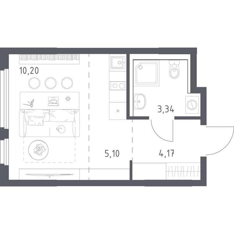 Apartment Sale, 22.81 sq. m. at Prigorod Lesnoe, Molodyozhny bulvar, 6, derevnya Misaylovo, Leninskiy City District, Moscow Region, Russia #2
