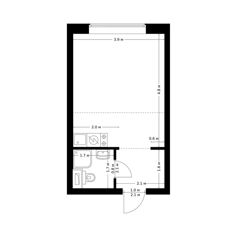 Apartment Sale, 25.3 sq. m. at Polar, Polyarnaya Street, 39Б, Moscow, Russia #1